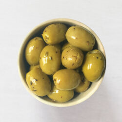 Organic lemon, thyme & black pepper in a bowl