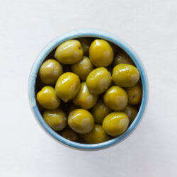 Whole Nocellara in a bowl
