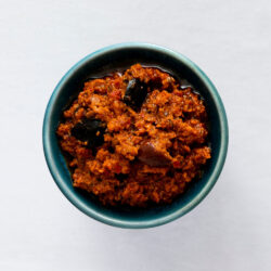 Tomato & olive pesto in a bowl