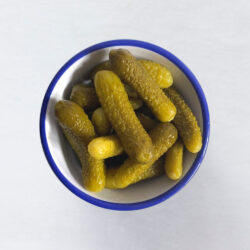 Cornichons in a bowl